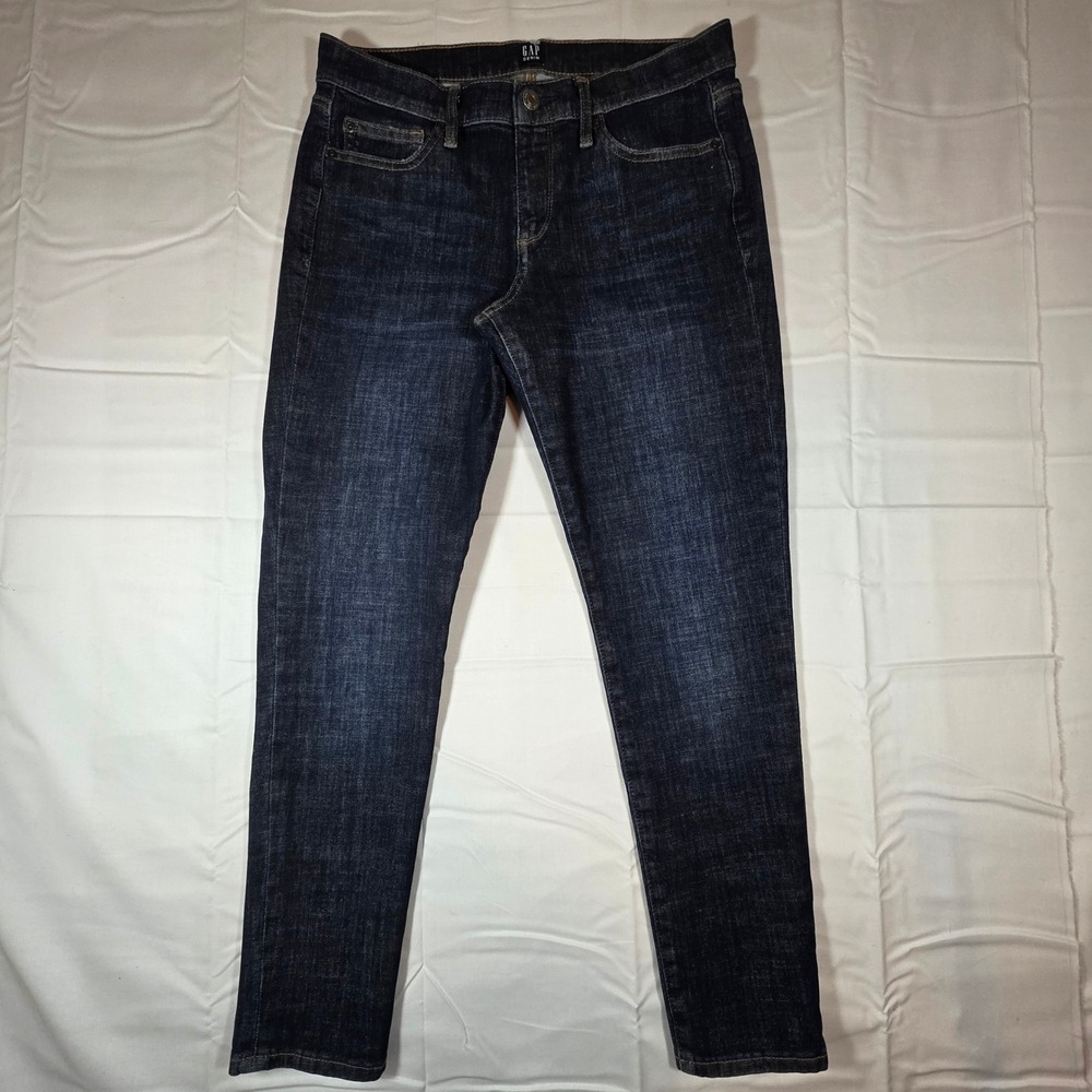 Gap Denim True Skinny Jeans Womens 30P Dark Wash Indigo Mid Rise Stretch Denim